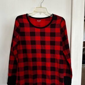 Old Navy Red and Black Checkered Top